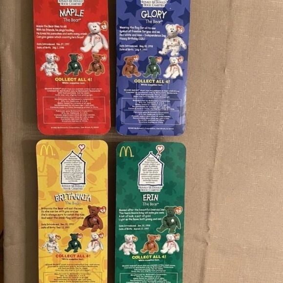 SUPER RARE COLLECTORS SET - TY RONALD MCDONALD HOUSE BEANIE BABIES SET W ERRORS - Picture 10 of 12